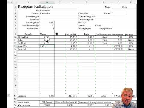 NEU! Kalkulation Hauptgericht in 1 Minute geht das?  NEU mit Gewinner Deckungsbeitrag f-bsupport.de