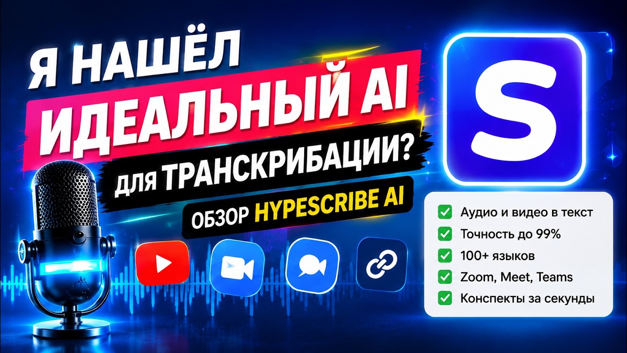 YouTube: HypeScribe AI — лучший AI для расшифровки видео и встреч?
