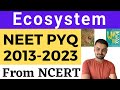 Ecosystem Class 12 Chapter 14 NEET Previous Year Questions With Ncert