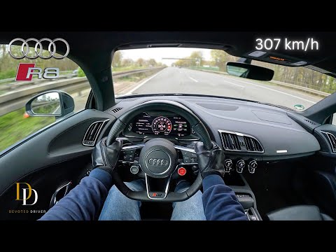 2021 Audi R8 V10 performance Quattro [5.2 620 HP] On German Autobahn (4K) POV 2023