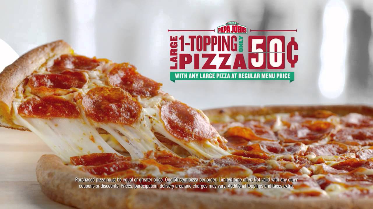 Papa Johns Large Pizza $0.50 :15