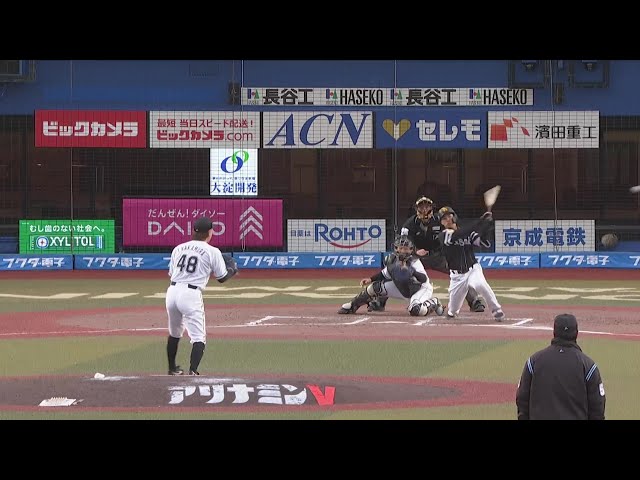 【8回表】ホークス・廣瀬隆太 レフトへの勝ち越しタイムリーヒット!! 2025年3月8日 千葉ロッテマリーンズ 対 福岡ソフトバンクホークス