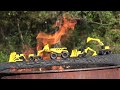 BOYS DESTROY TOYS - BURNING BRIDGES / CONSTRUCTION VEHICLE DESTRUCTION