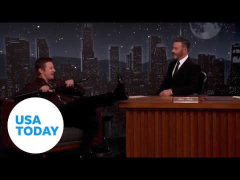 Actor Jeremy Renner dances on Jimmy Kimmel set during taped show USA TODAY