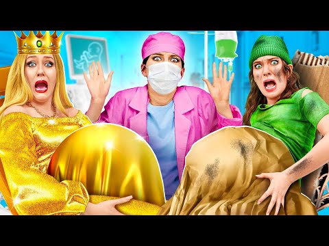 Rich Vs Poor Pregnant In The Hospital! Awesome Parenting Hacks & Gadgets