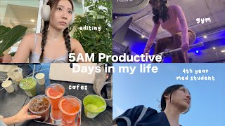 Waking up at 5AM Vlog 🌀 chaotic week, gym era, pottery, EM rotation, car crash, kcon
