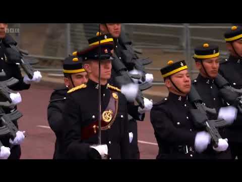 The Queen's Gurkha Engineer marching on Her Majesty Queen’s platinum Jubilee