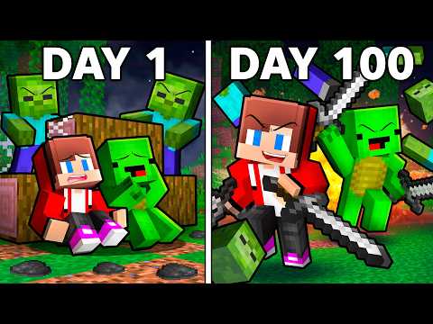Mikey and JJ Survive 100 DAYS in Zombie APOCALYPSE in Minecraft ! - Maizen