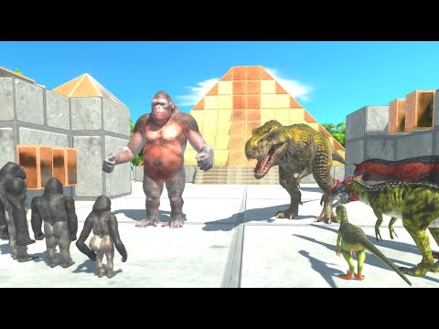 GORO + T-REX VS PRIMATES + CARNIVORE DINOS - ANIMAL REVOLT BATTLE SIMULATOR