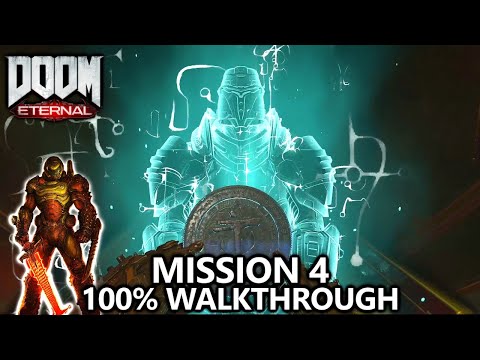 DOOM Eternal - Mission 4 - 100% Walkthrough - All Secrets, Collectibles, Upgrades & Challenges