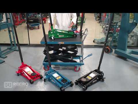 Macaco Hidráulico Jacaré 3,5 Toneladas Preto com Roda de Ferro RMJI004 RIBEIRO-9299 - Vídeo