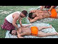 AMSR Desi Wrestler Back Oil Massage For Feeling Relaxing Body