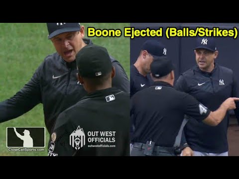 Ejection 165 - Aaron Boone is Thrown Out After Reviewing Edwin Moscoso's Strike Zone Between Innings