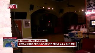 Restaurant opens doors to serve as a shelter