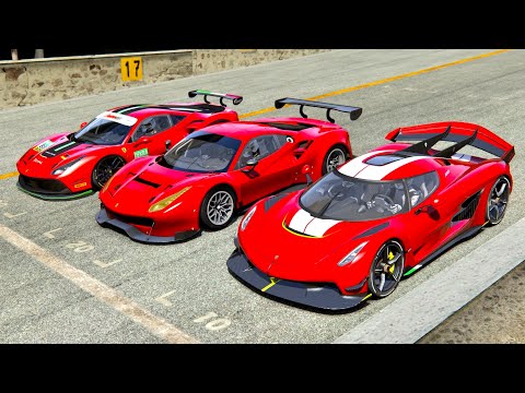 Koenigsegg Jesko vs Ferrari 488 GT3 vs Ferrari 488 GT4 - Laguna Seca