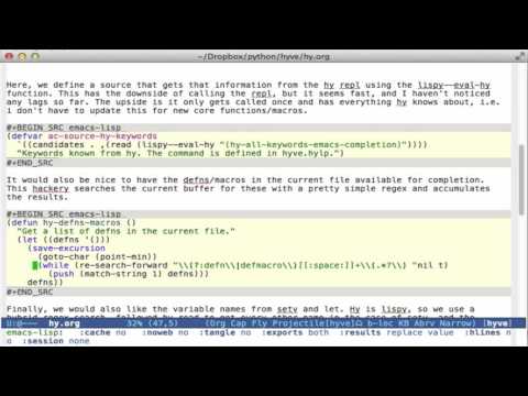 Code completion in Emacs for Hylang