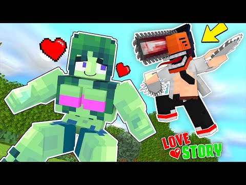 Boop - Monster School : Chainsaw Man and Zombie Hulk - LOVE Story - Minecraft Animation