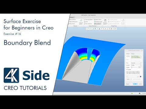 Basic 3D Surface Exercise for Beginners in Creo - Exercise #16 | Boundary Blend