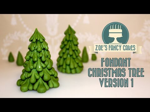 Fondant Christmas tree version 1 video how to tutorial cake topper