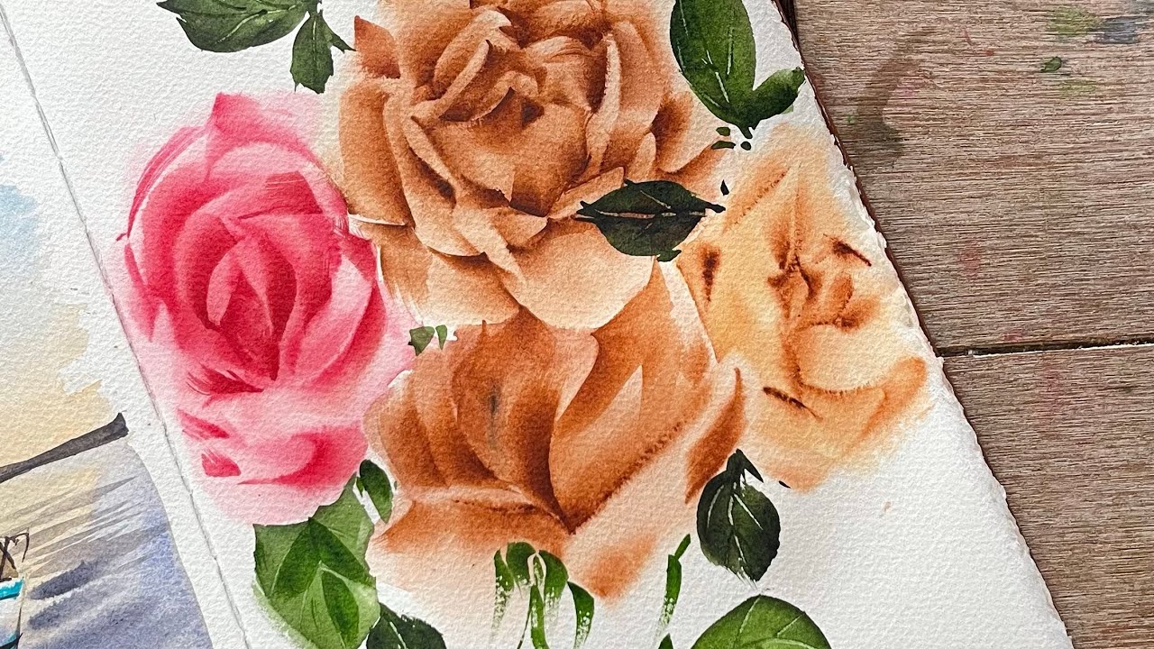 Watercolor tutorial: how to paint roses