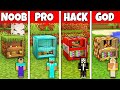 Minecraft Battle: NOOB vs PRO vs HACKER vs GOD! BLOCK HOUSE BASE BUILD CHALLENGE in Minecraft