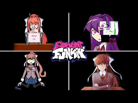 The Best Doki Doki Game Over Screen in FNF (DDLC Monika, Sayori, Yuri) - Friday Night Funkin'