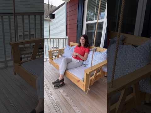We used the National Hardware Porch Swing Hardware Kit to hang our #bedswing, making it so easy!