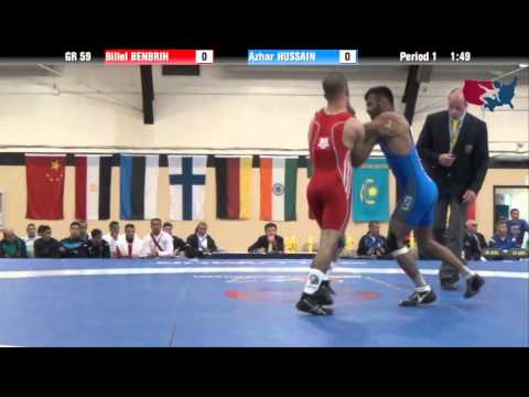 59 KG R16 - Billel Benbrih (ALG) vs Azhar Hussain (PAK)
