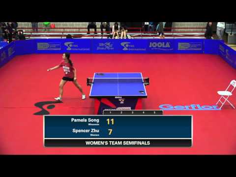 2016 NCTTA Nationals Women's Teams 1/2 Final - Pamela Song (Wisconsin) vs Spencer Zhu (Western)