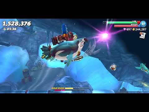 Hungry shark world : great White ate days not zombie shark ok