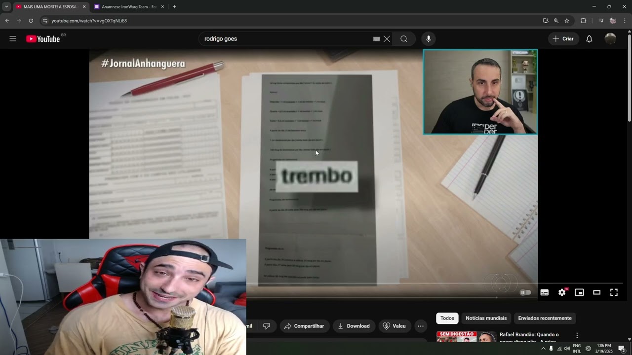 REACT RODRIGO GOES - MAIS UMA MORTE NO FISICULTURISMO