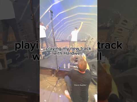 playing my new track with #Hardwell and this is #DavidGuetta his reaction…👀 #dreamvillagefestival