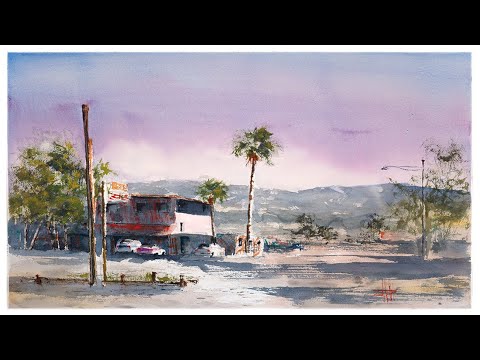 Watercolor Plein Air Painting Tutorial   - The Art of Ward Jene Stroud - Vlog #13 Bombay Beach