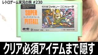 スーパーピットフォール　大迷宮で迷子になり隠しアイテムの厳しすぎる出現判定に苦しむ高難度アクション【ファミコン全部実況 #215／レトロゲーム実況の旅 #230】