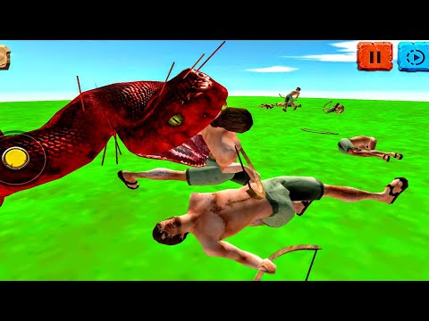 GIANT SNAKE VS HUNTERS Animal Revolt Battle Simulator