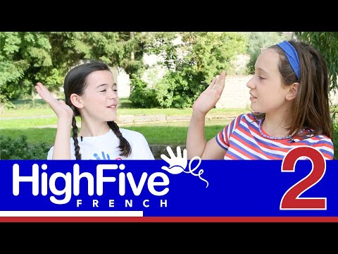 French for kids: how to introduce yourself and ask "what is your name?" - High Five French Sample