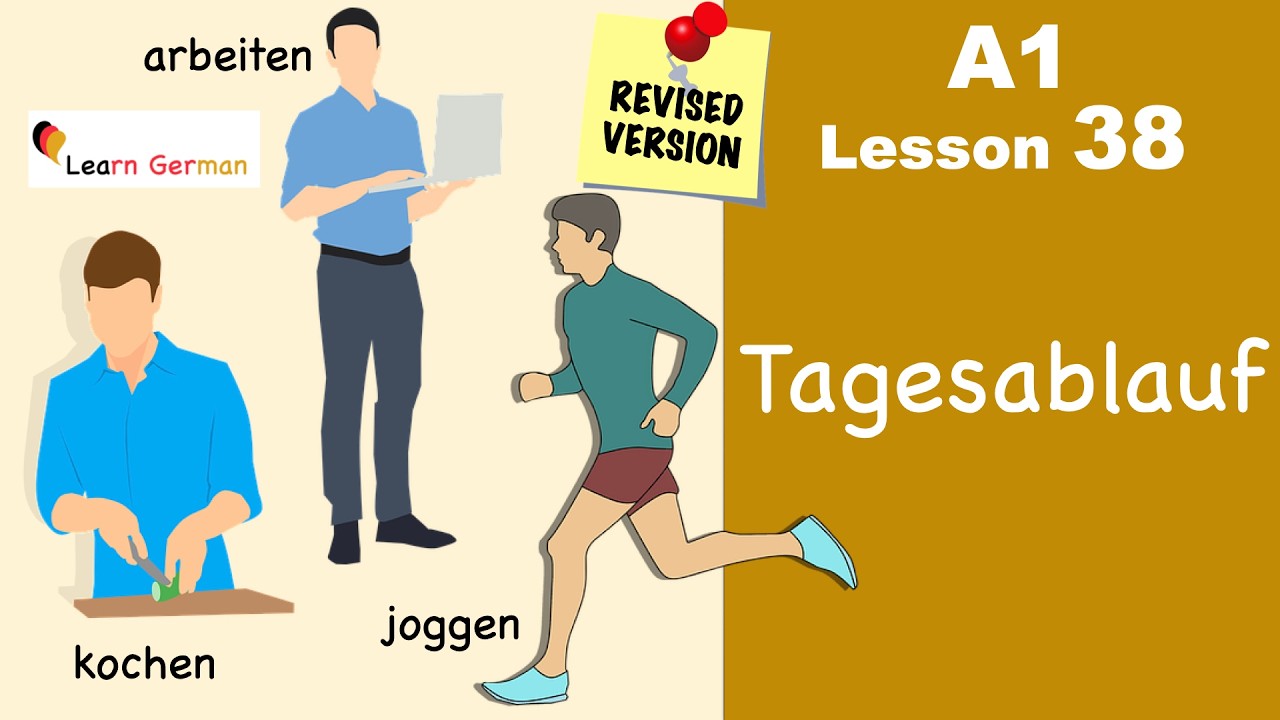 Revised A1 - Lesson 38 | Tagesablauf | Daily routine | Learn German for beginners