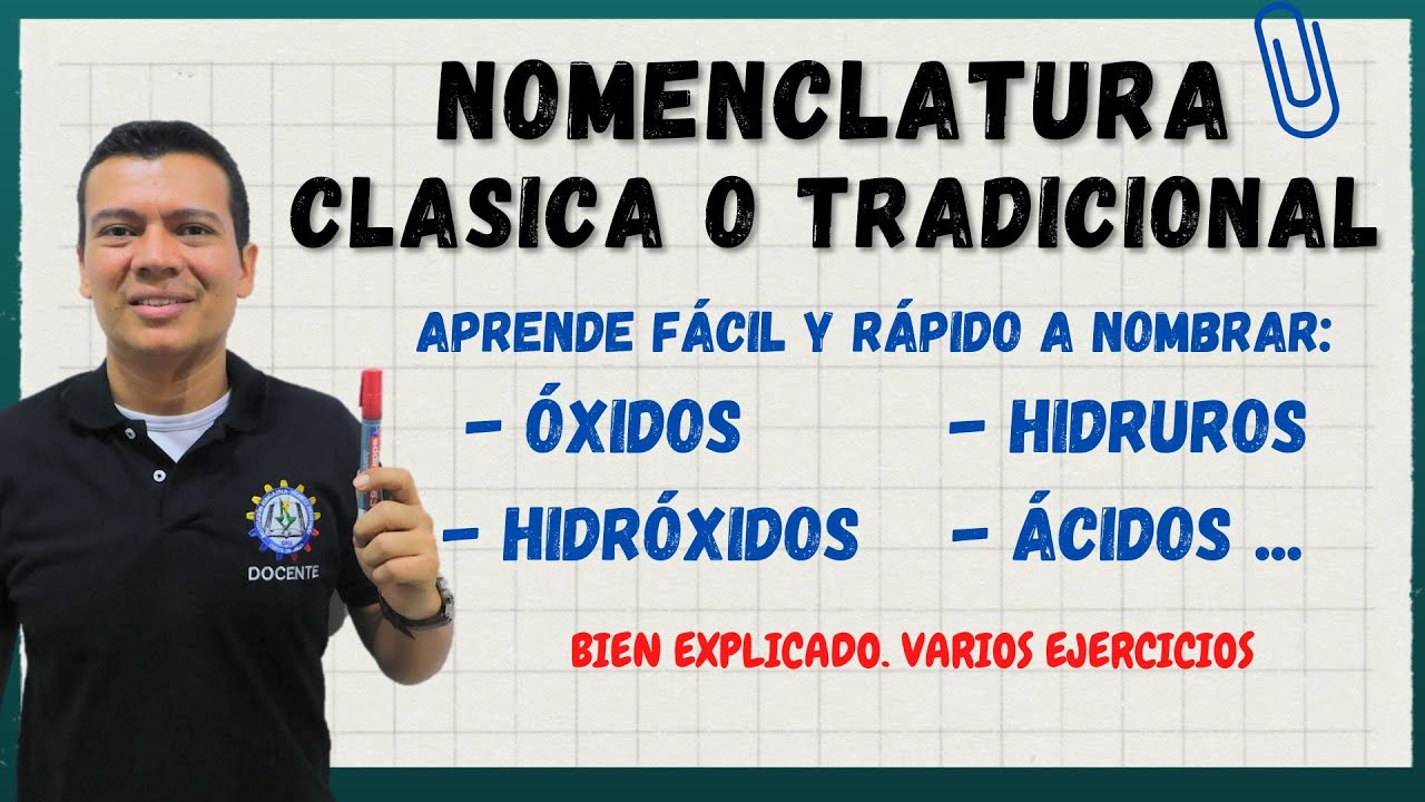 NOMENCLATURA CLASICA PARA OXIDOS, HIDRUROS, HIDROXIDOS Y ACIDOS. NOMENCLATURA TRADICIONAL