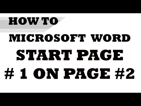 How to: Start Page Numbering on Page #2