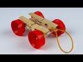 How To Make A Mini Latch Rubber Band Car DIY TOYS CAR