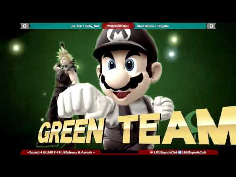 Smash 4 @ LMU #4 DOUBLES Round Robin - MastaMario + Regalia V. Jin~Tek + Kirby_Nid
