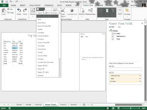 Excel 2013 Format Text and Numbers in Power View Reports