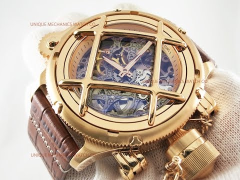 Invicta 14628 Russian Diver Grey Skeleton Dial Rose Gold Mechanical Watch