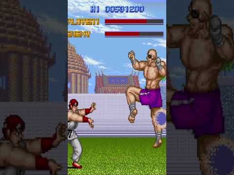 Sagat Tiger Knee's Over A Fireball - Street Fighter 1 (Arcade) #streetfigther #sf1