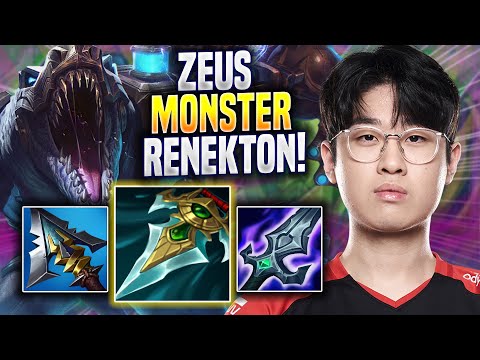 ZEUS IS A MONSTER WITH RENEKTON! - T1 Zeus Plays Renekton TOP vs Sett! | Season 2022