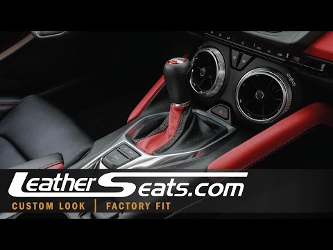 2016 Fireball Camaro SS Interior - How To Install Leather Shift Boot - LeatherSeats.com