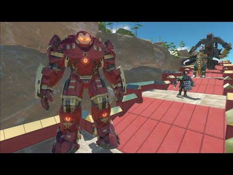 HULK BUSTER VS GHIDORAH DEATH CLIMB - Animal Revolt Battle Simulator