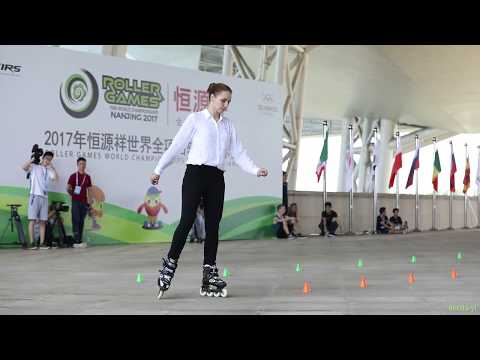 2017 Roller Games，Senior Women Classic Slalom 11th， Daria Koniukhova，Russia 成女花桩 11th 俄罗斯