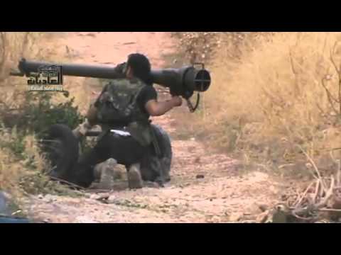 استهداف تحصينات قوات النظام في حاجز المغير في ريف حماة بواسطة مدفع بي 10 من قبل لواء النصر ضمن مجريات معركة العاديات