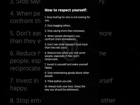 How to Respect Yourself and Gain Confidence